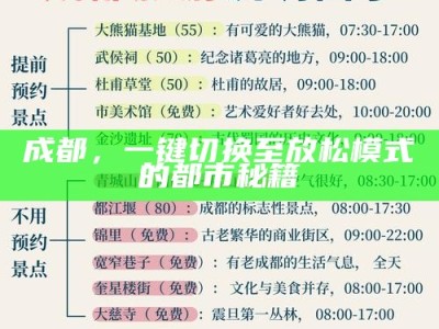 成都，一键切换至放松模式的都市秘籍